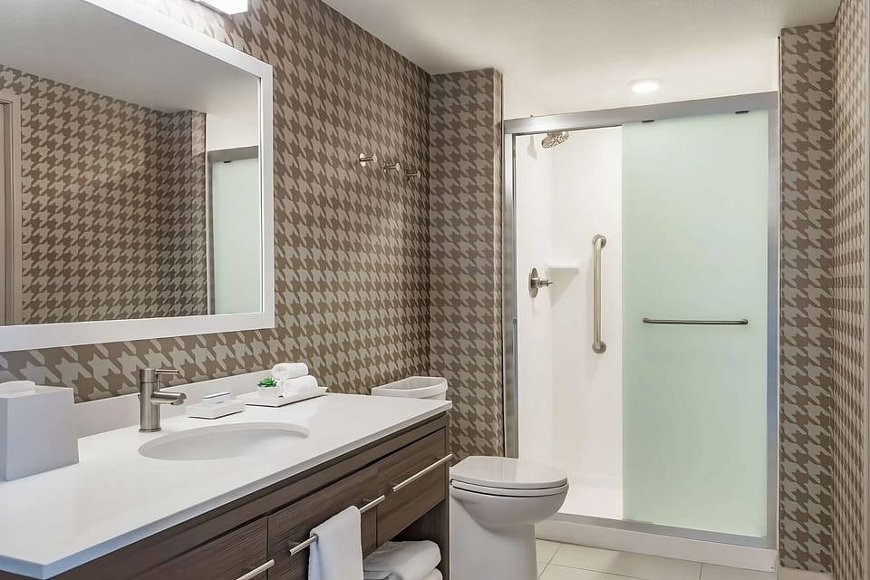Start your day with generous counter space and bright lighting.
