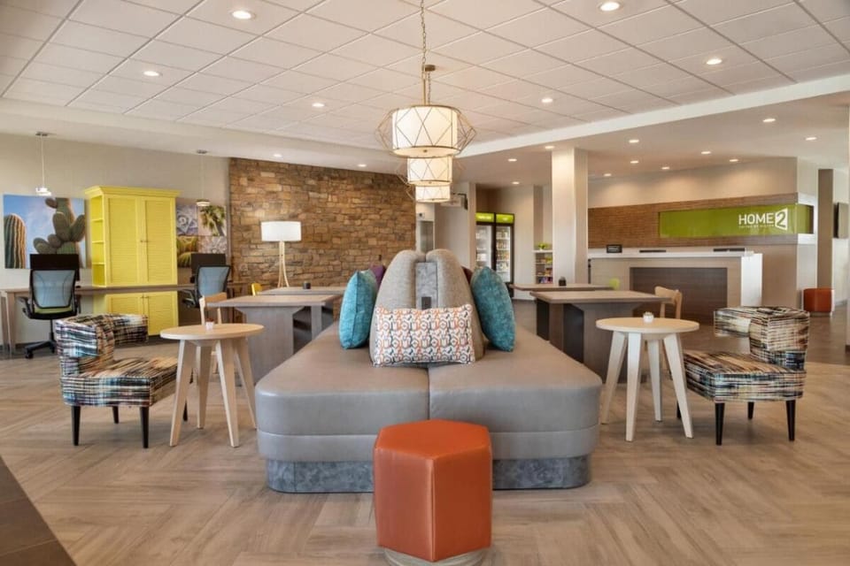 Settle into the airy lobby lounge for work or chats.