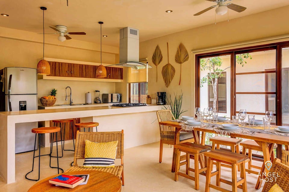 Each condo has a soothing Boho-chic decor
