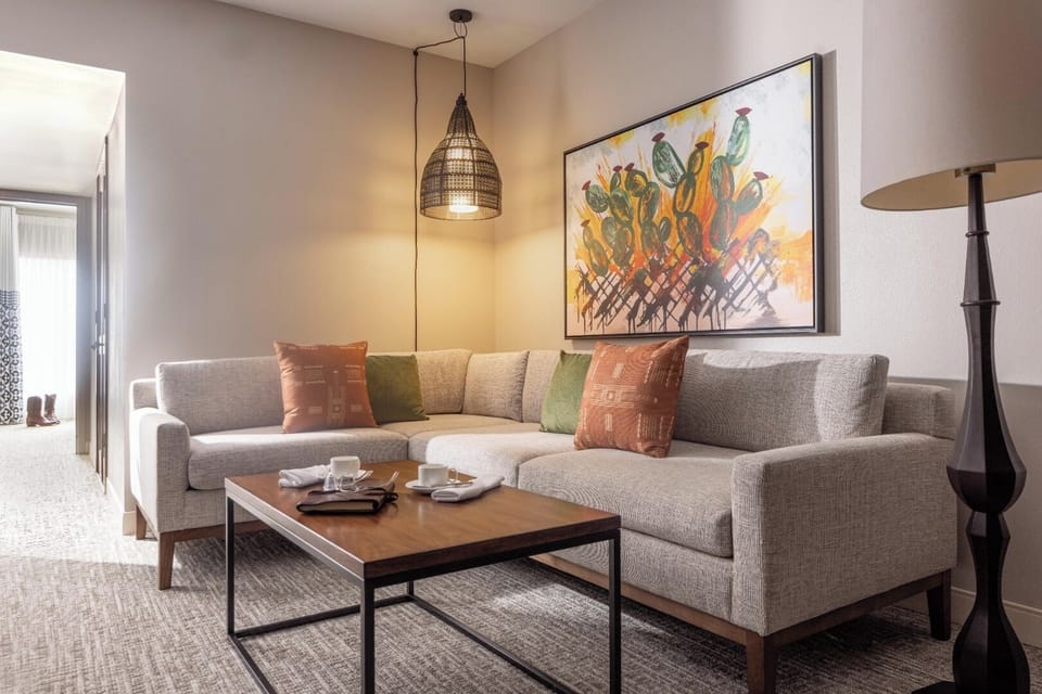 Stretch out in a spacious double-bed room with city views.