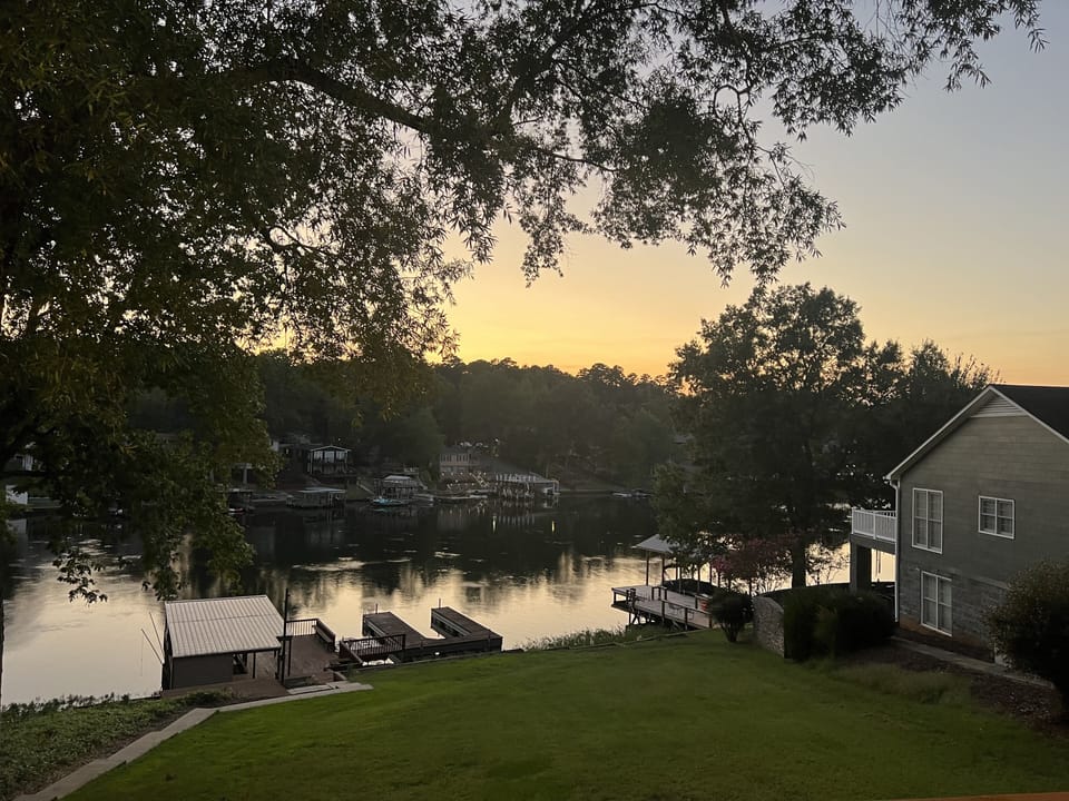 Deck view of Badin Lake. No lifeguard on duty