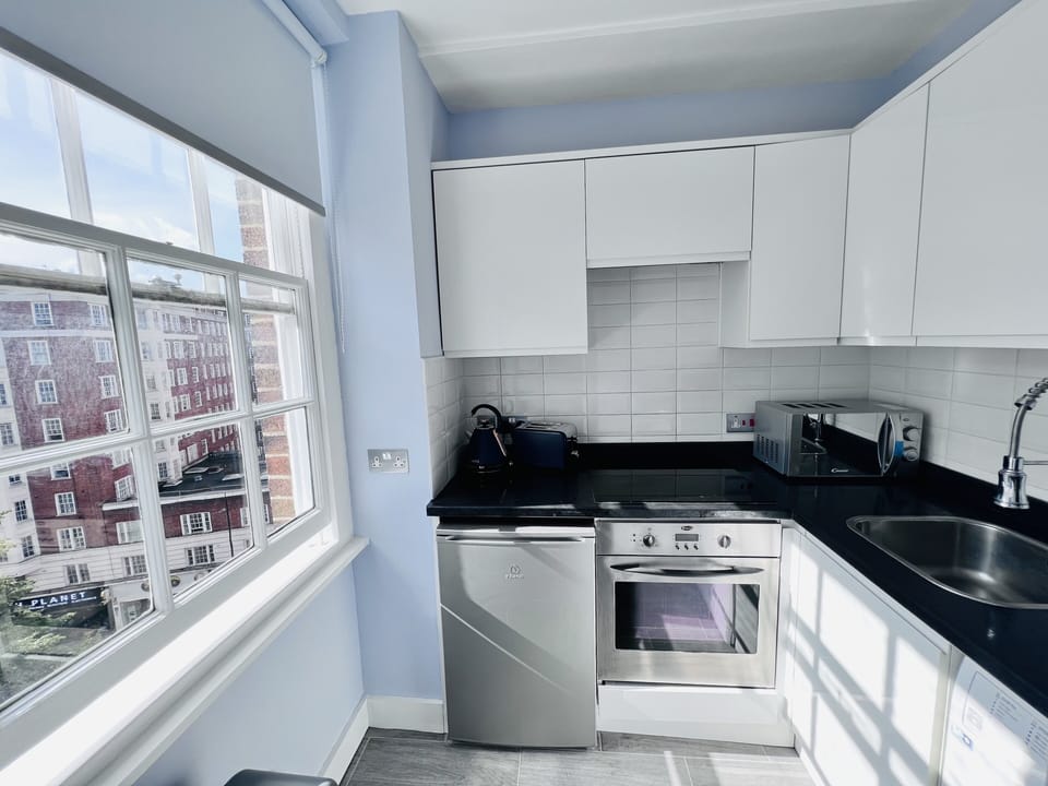 Fully equipped kitchen with all modern appliances, washer - dryer including.