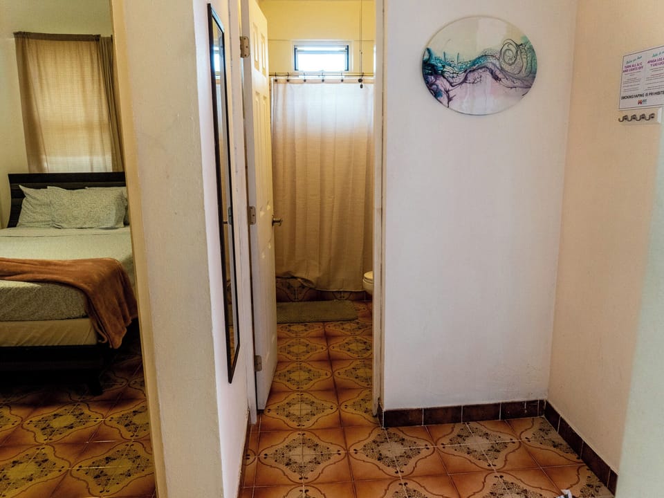 Unit B: Bedroom and bathroom doors
