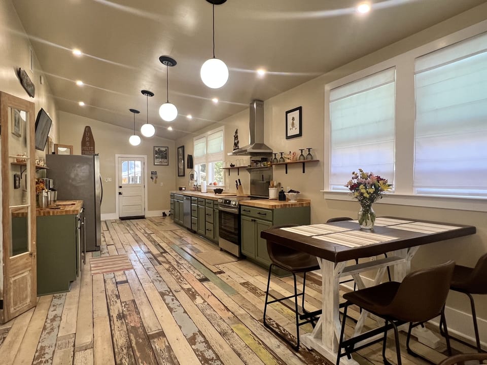 Reclaimed floors from an old movie theatre