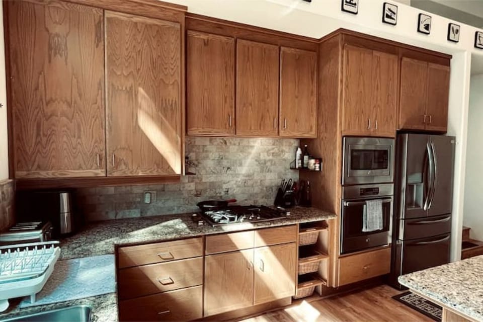 Chef's kitchen with modern appliances