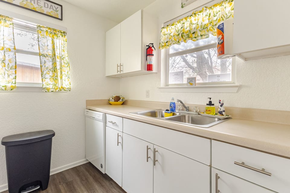 We provide kitchen essentials like dishsoap and basic cleaning supplies.