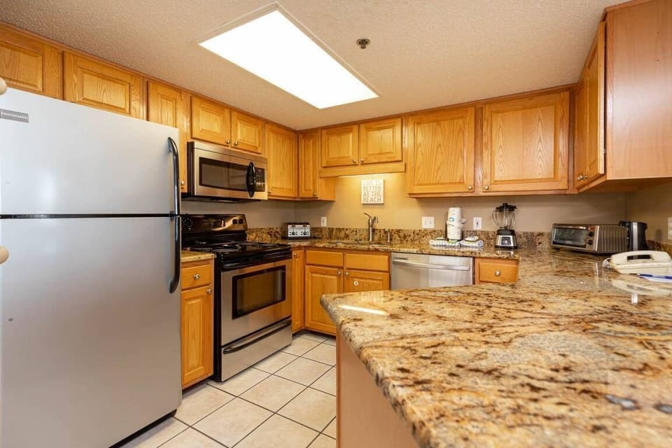 Fully equipped kitchen with all the gadgets you'll ever need.