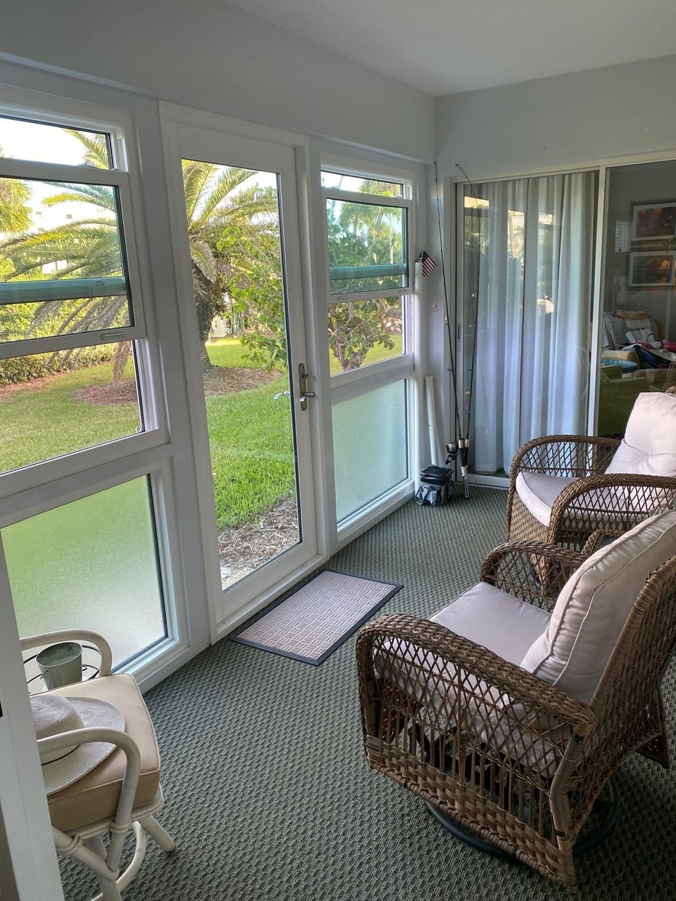 View of back porch from living room.