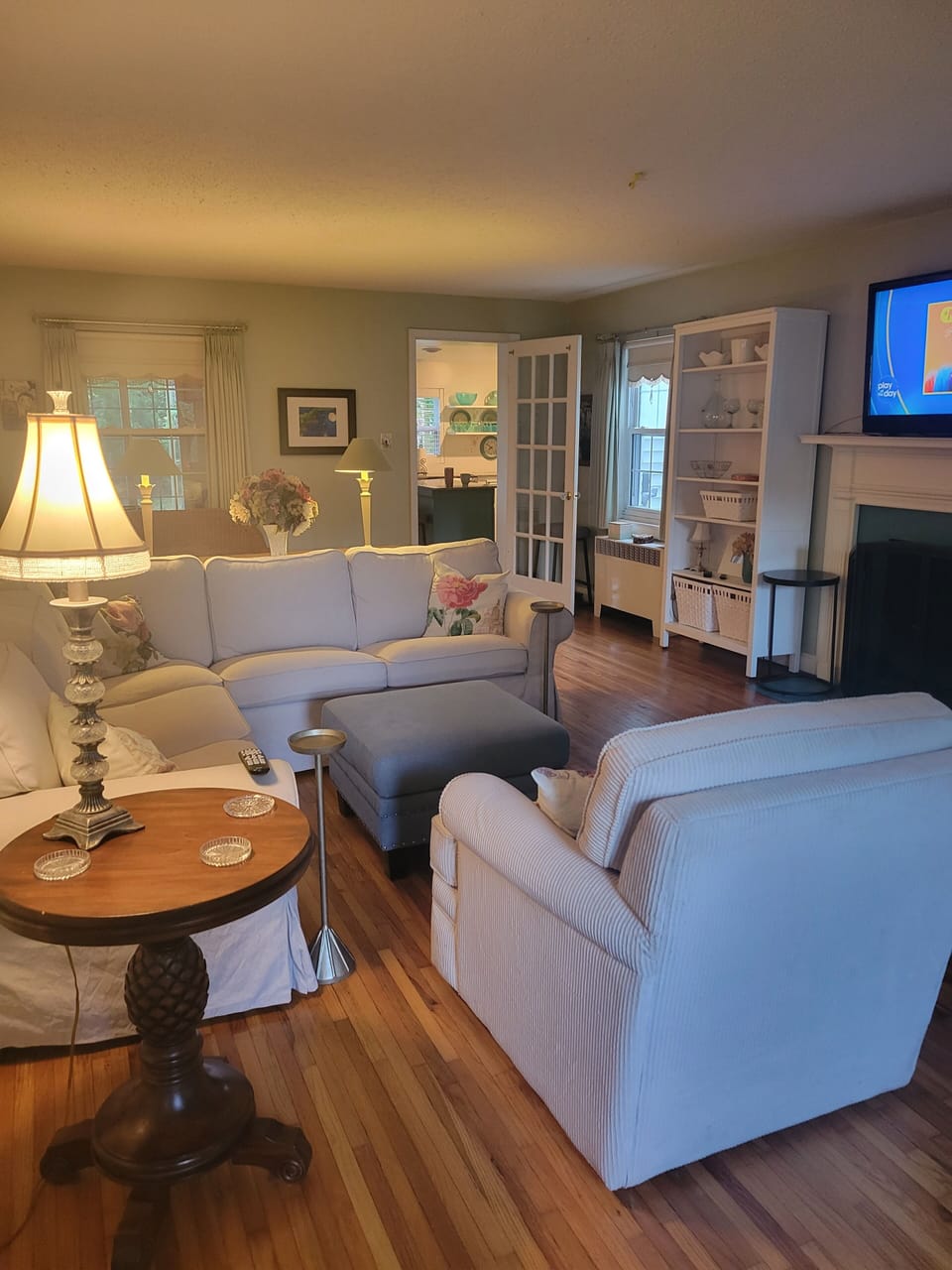 living room with fireplace