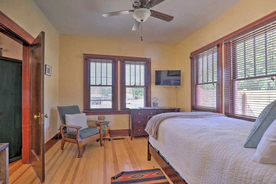 Gorgeous bedroom with original trim