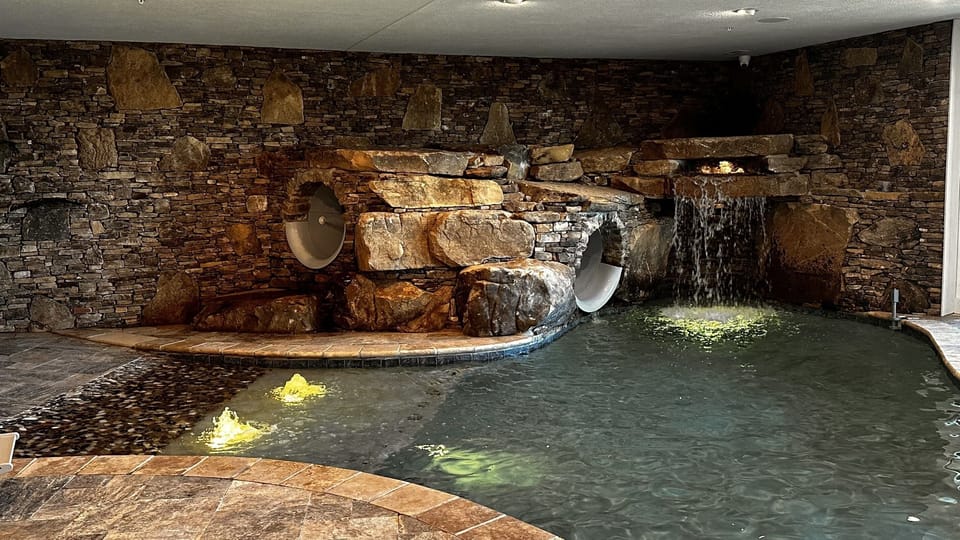 Kids and adults LOVE this slide and waterfall!