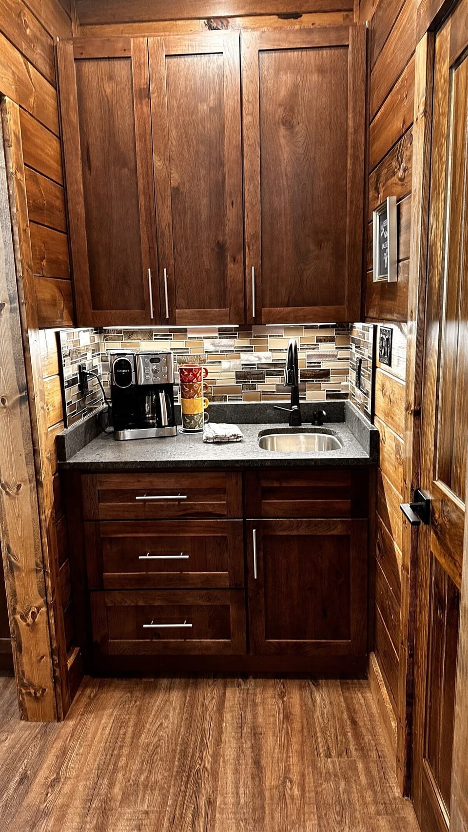 A coffee bar with all the toys to make your favorite morning brew