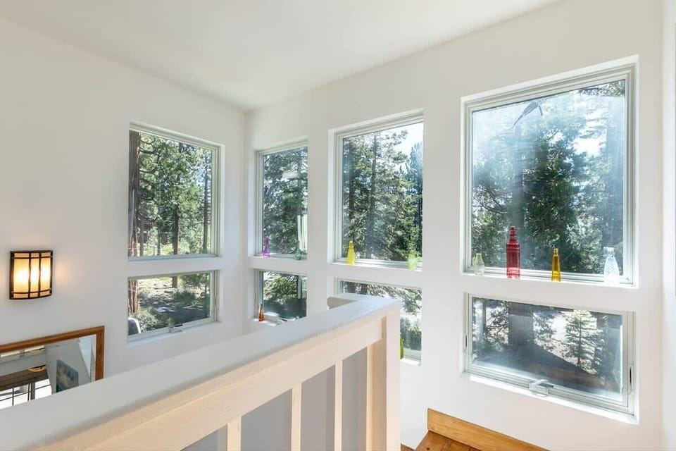 Head up the stairs and enjoy the sunshine streaming through the windows.