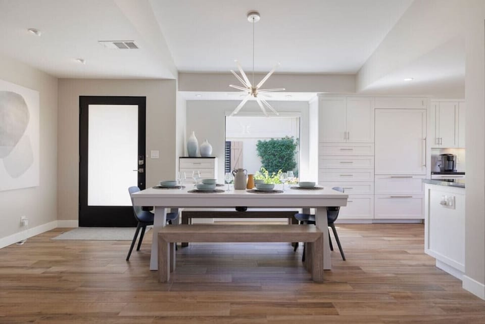 A stylish dining space ideal for seating six