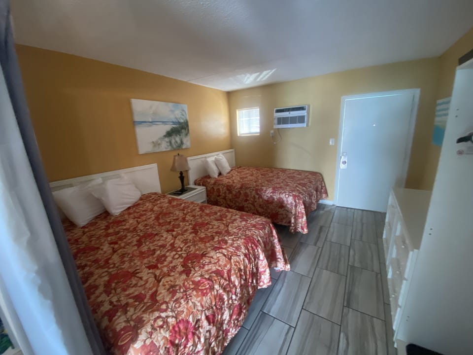 Bedroom with 2 queen beds and TV