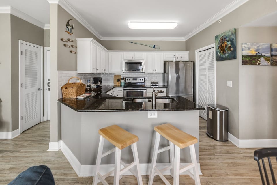 Open kitchen into the dining and living area
