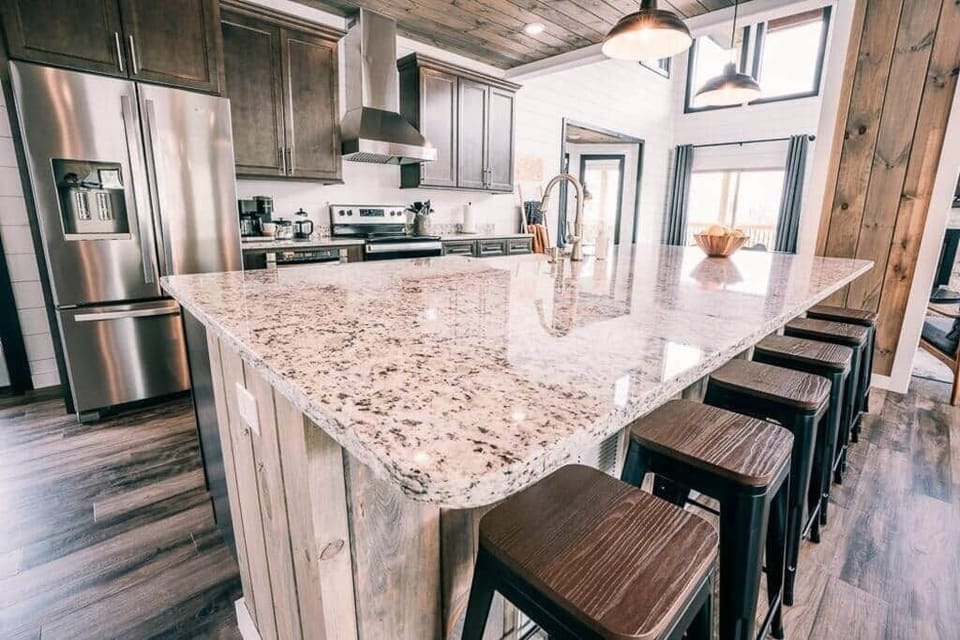 Our fully stocked "open" kitchen has everything you'll ever need for a relaxing vacation.  6 seats! 