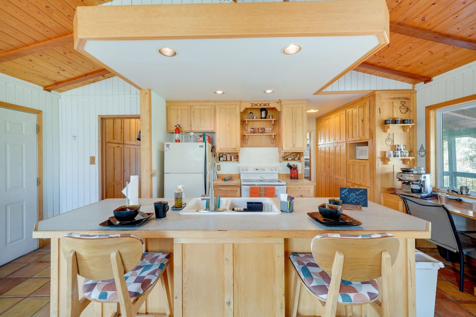Dining Area | Dishware & Flatware Provided | Mini Split A/C Units