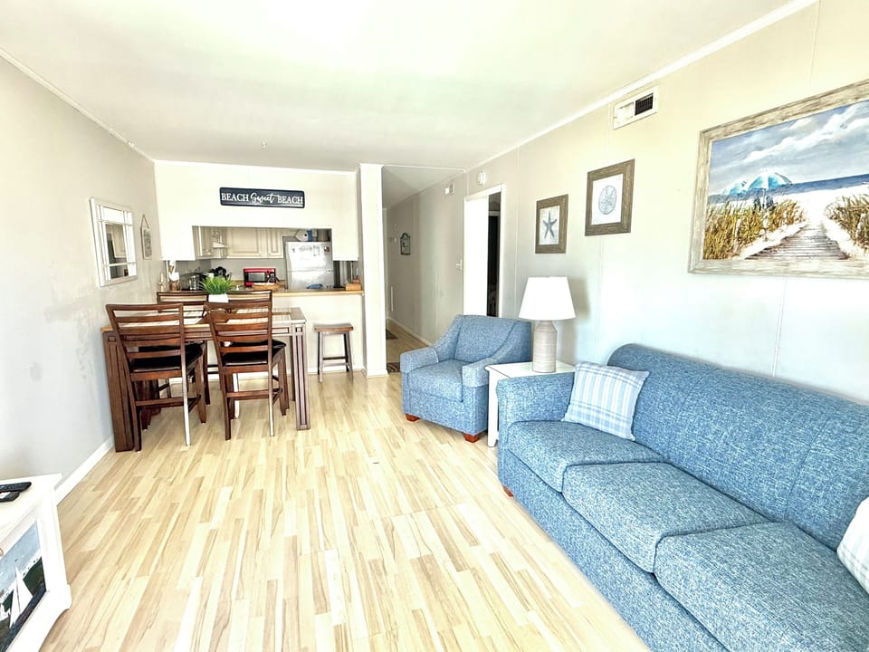 Living room with queen sleeper sofa