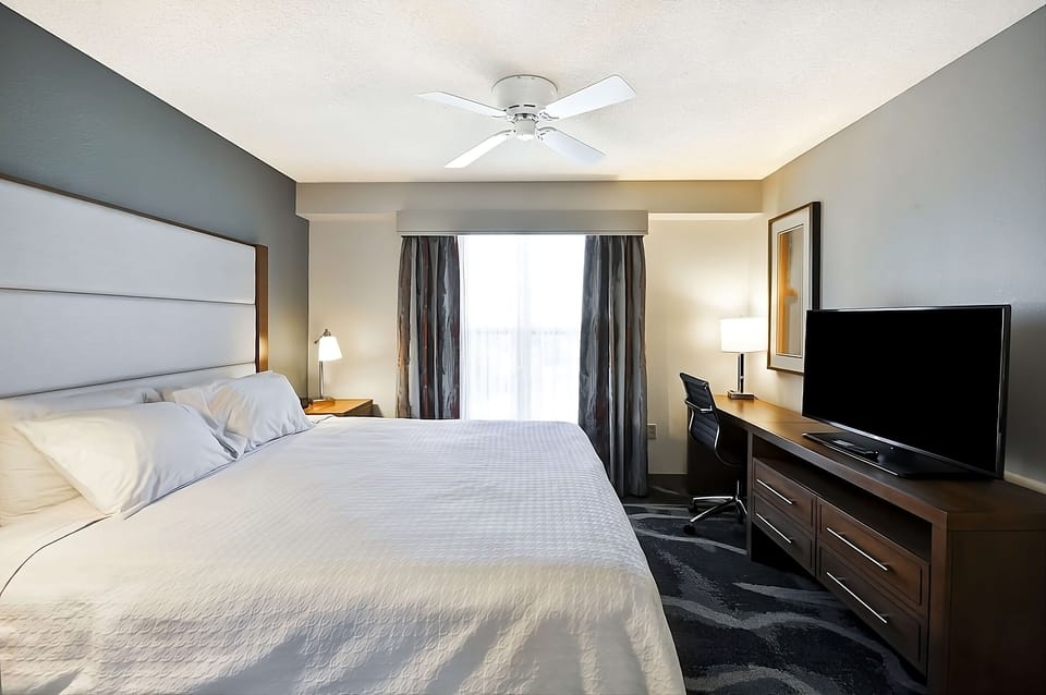 Sink into the plush king bed for deep, quiet sleep.