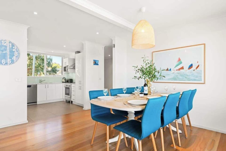 Dining room overlooks the open kitchen