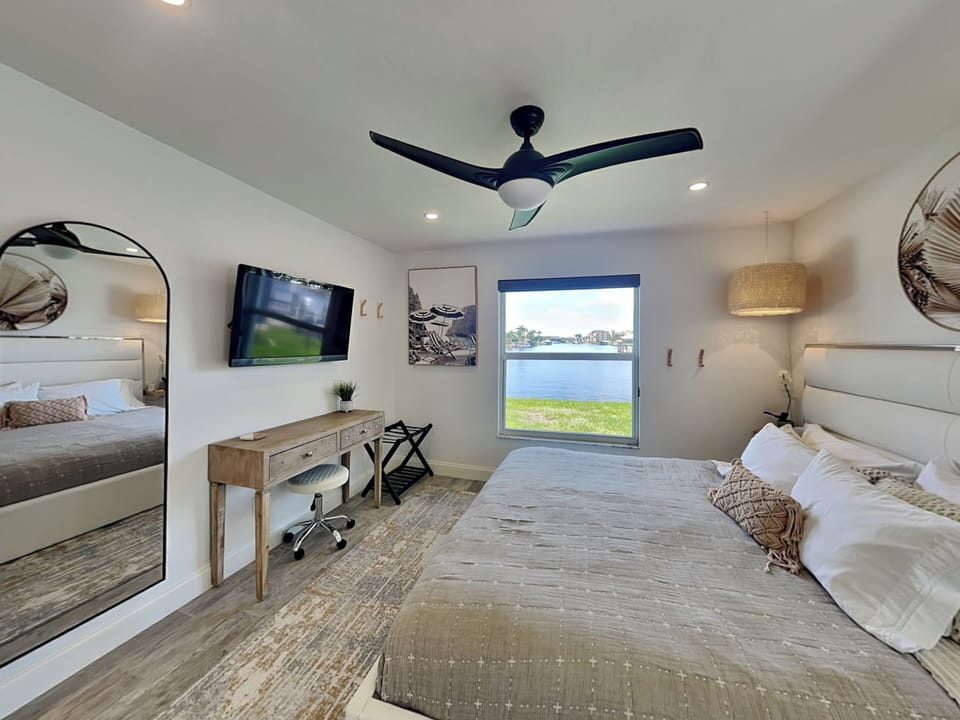 Third Bedroom - King Bed, TV + Dedicated Workspace