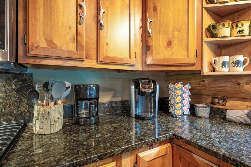 We have a coffee maker and a Keurig for guest use.