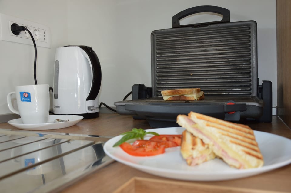 There is no kitchen without a toaster and a kettle or espresso cups and coffee