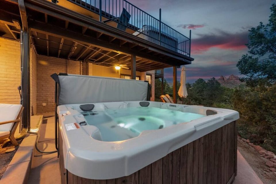 The hot tub is a great place to relax after a day of exploring