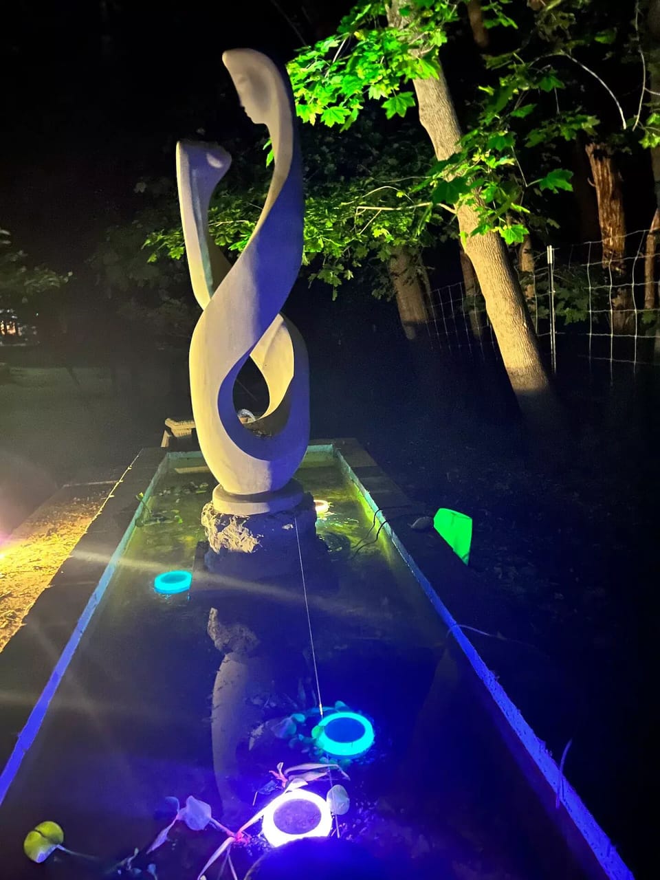 Another view of the unique granite sculpture (about 7 feet tall and 1000 lbs!)
