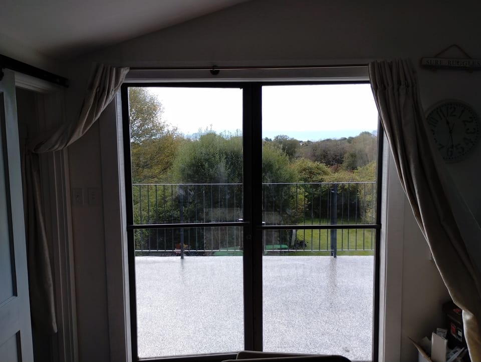 view out to deck and beyond very private 