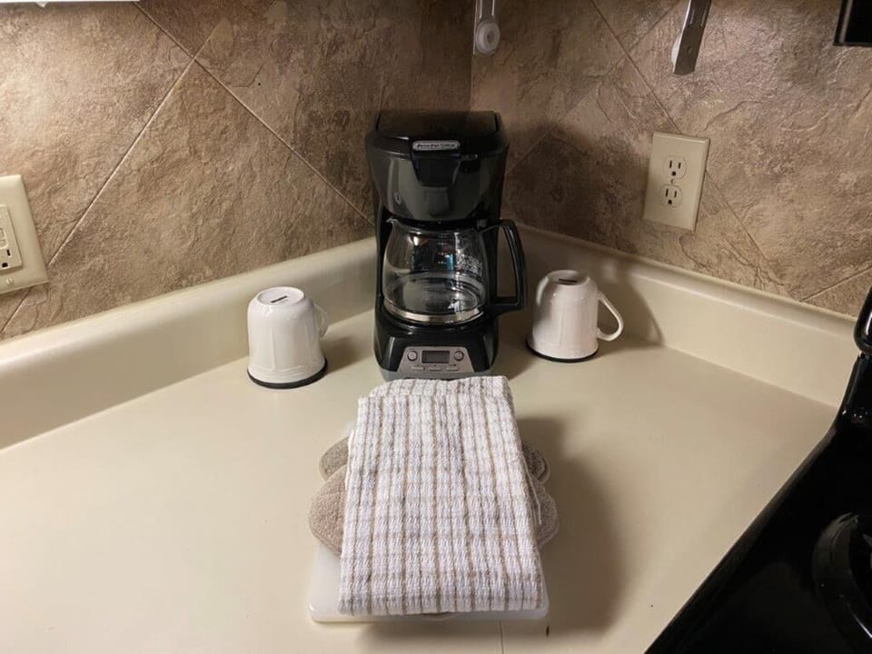 A coffee pot is available for those that need their morning cup of joe!