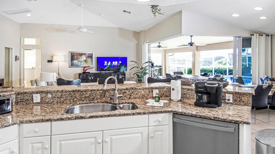 Kitchen with granite counter tops