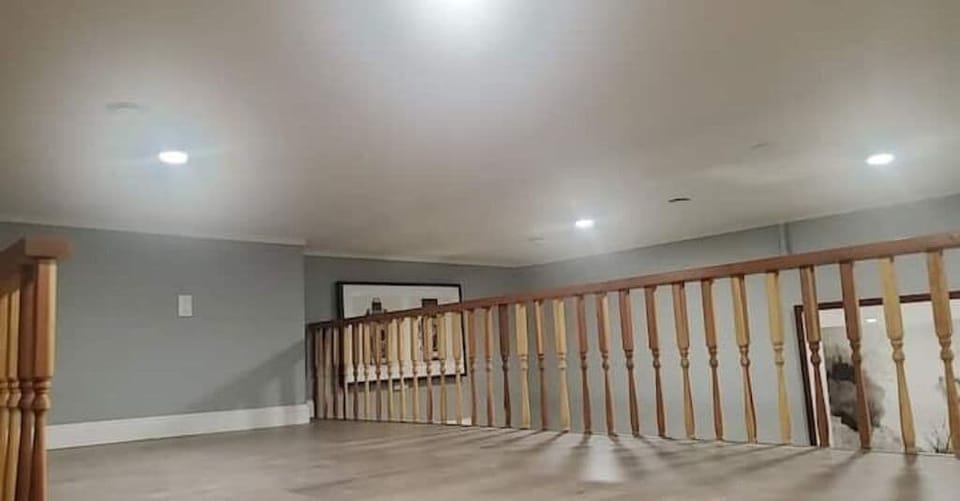 This is the upstairs Loft Area. There is not enough clearance to stand up there!