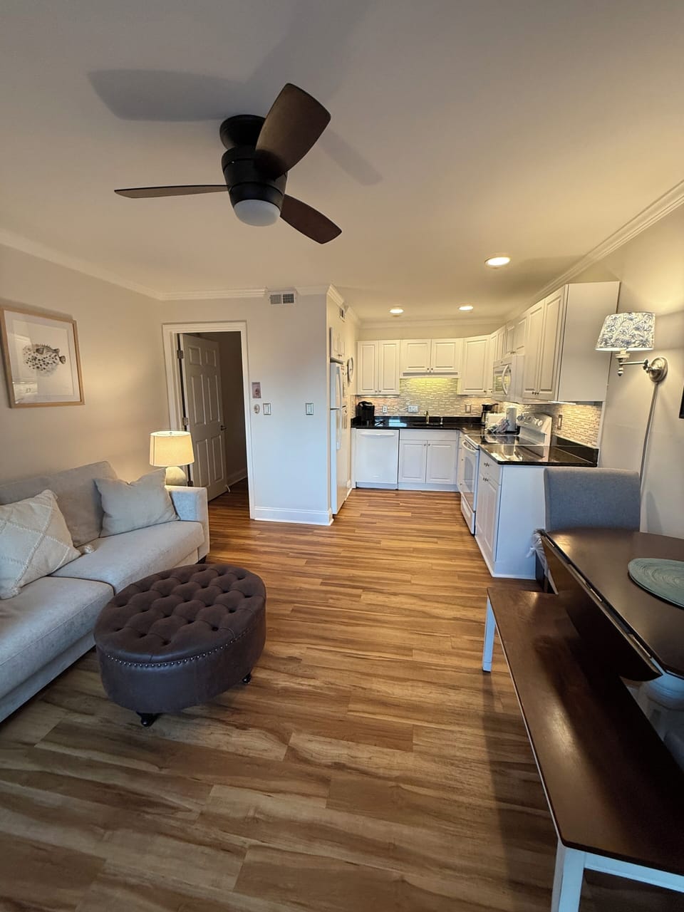 Standing at patio door looking toward the kitchen