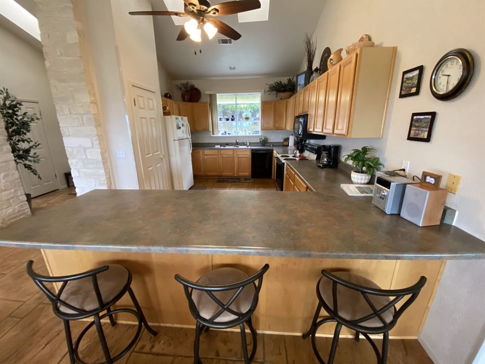 Large breakfast bar with seating