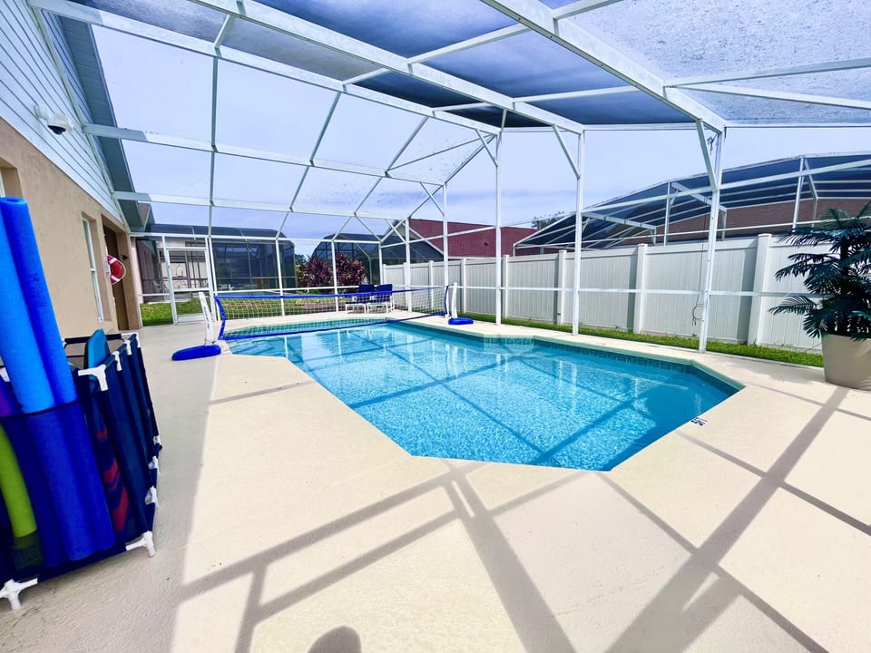 Pool area receives plenty of sunlight