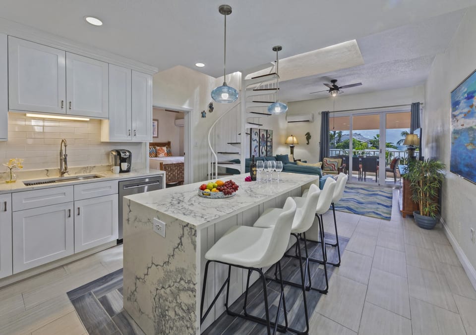 Bright, modern kitchen with spacious island