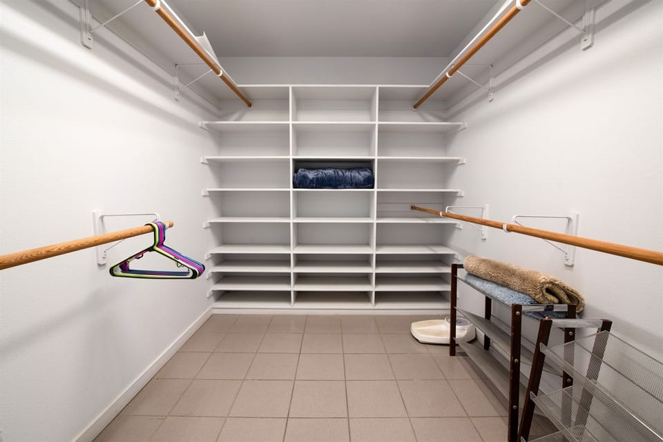 There is a gigantic walk in closet in the master bedroom.