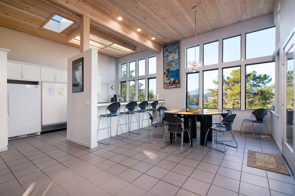 The open kitchen and dining area is a great place to break bread and connect.