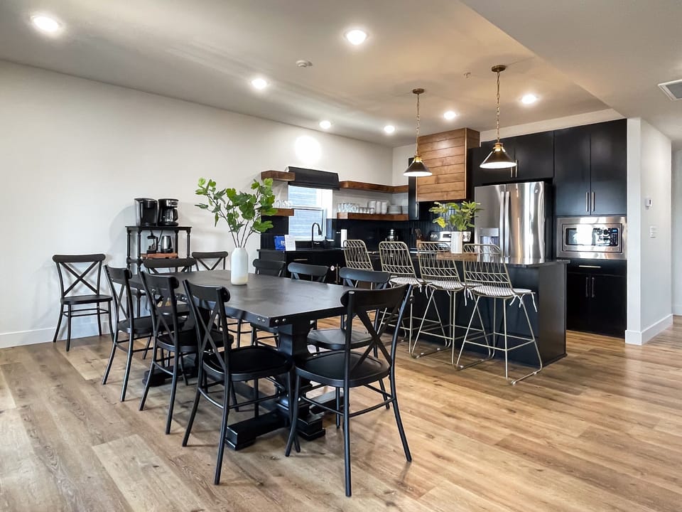 Open concept with dining room and kitchen easy to serve or entertain