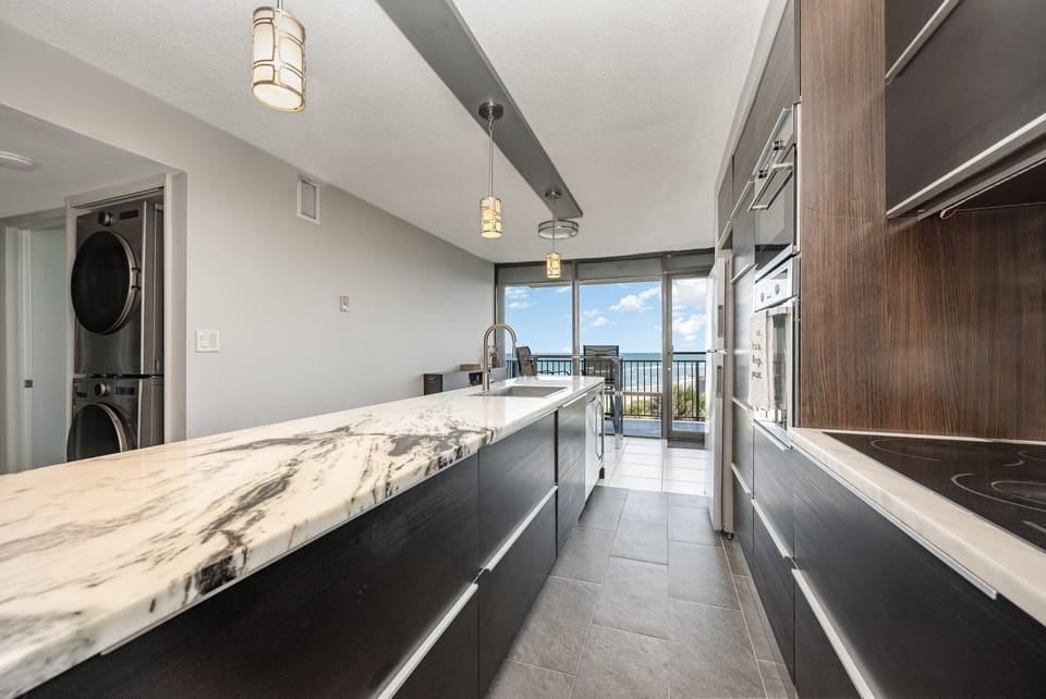 Kitchen and view