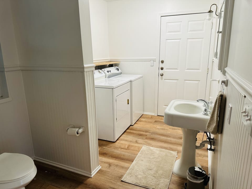 Private washer and dryer in bathroom
