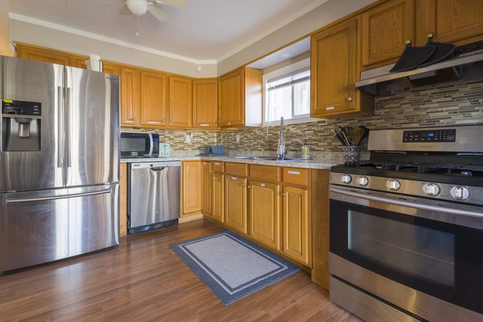 Newly renovated kitchen with new, oversized appliances