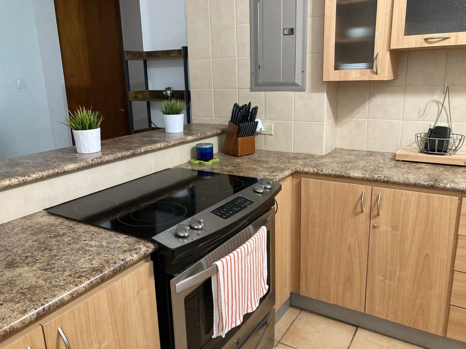 Nicely equipped kitchen