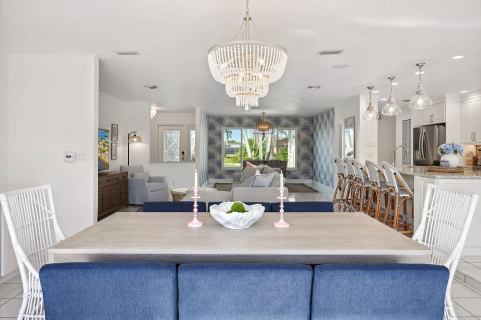 Enjoy the beautiful views during meals or family game time