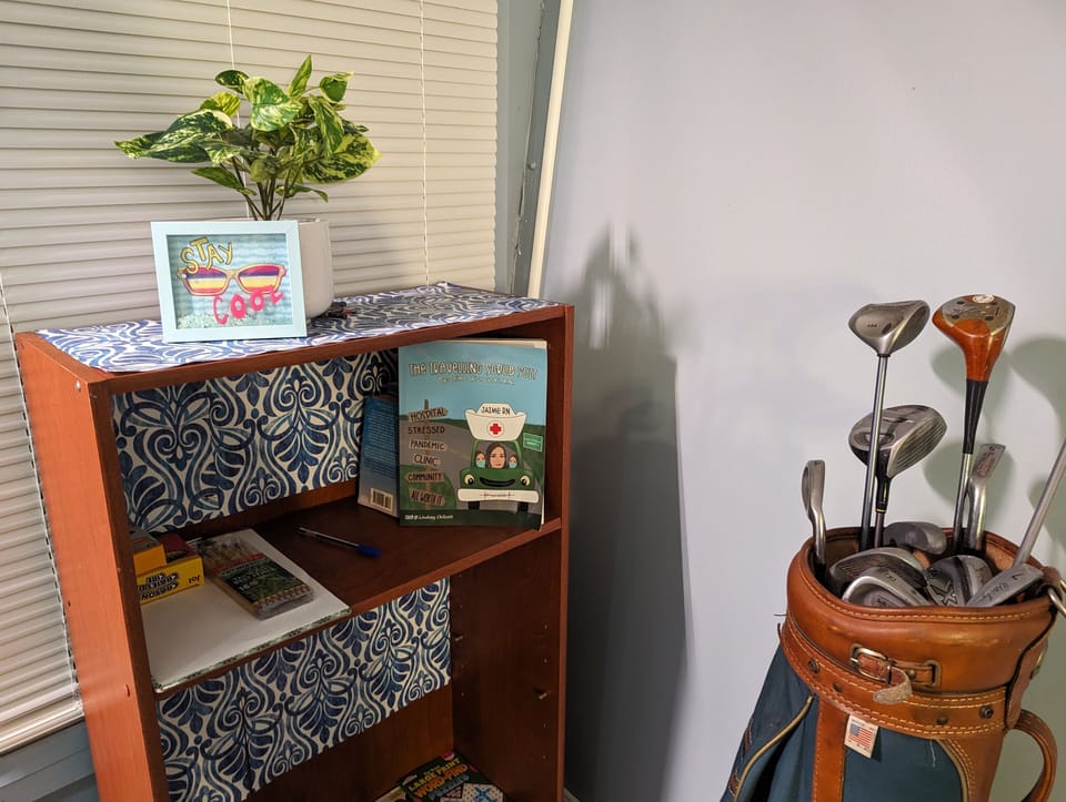golf clubs and balls available to get out there to the golf courses 