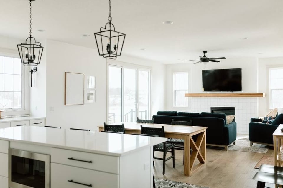 Dining area with locally made kitchen table