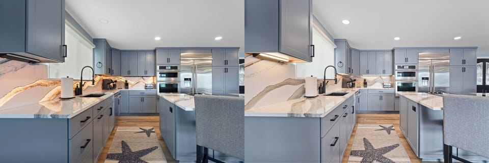 Upper Kitchen back lite backsplash on & off
