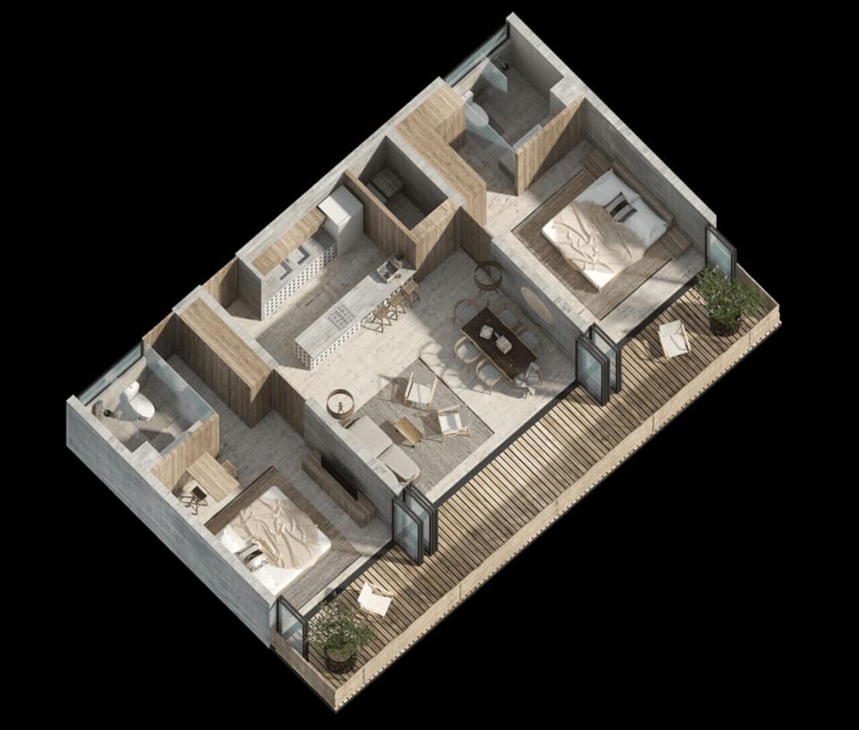 Floor Plan of Our 1050ft2 / 95m2 apartment